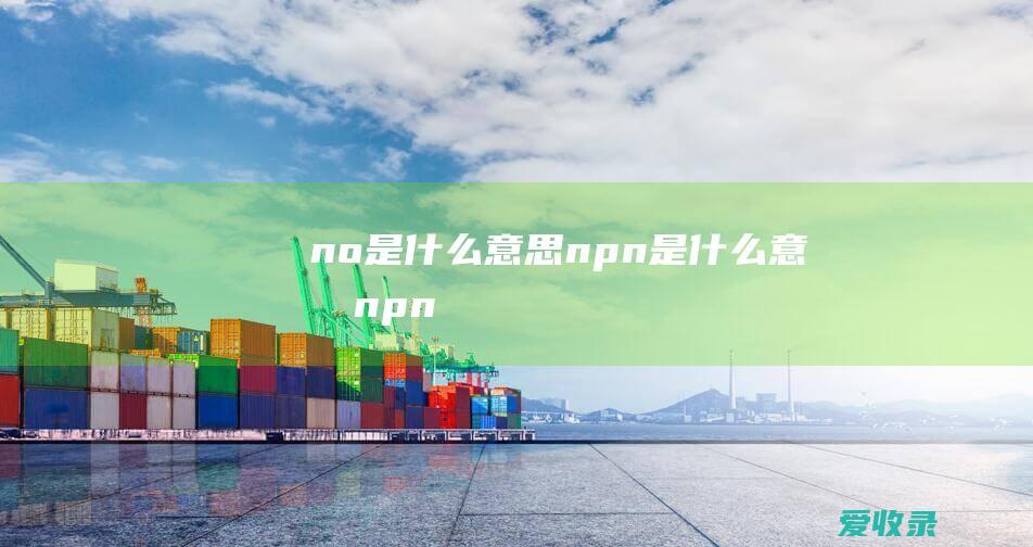 no是什么意思 npn是什么意思 npn