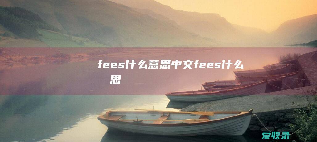 fees什么意思中文 fees什么意思