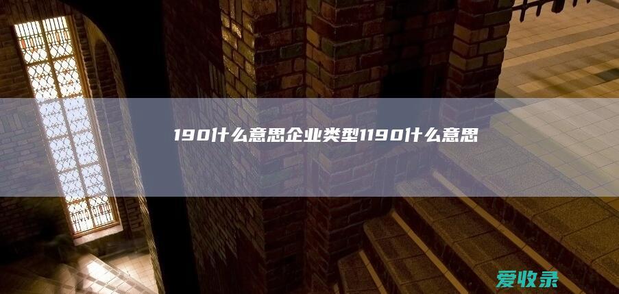 190什么意思 企业类型1190什么意思